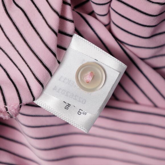 Peter Millar Pink Black Striped Summer Comfort Polo Shirt Mens Size XL - Picture 15 of 15